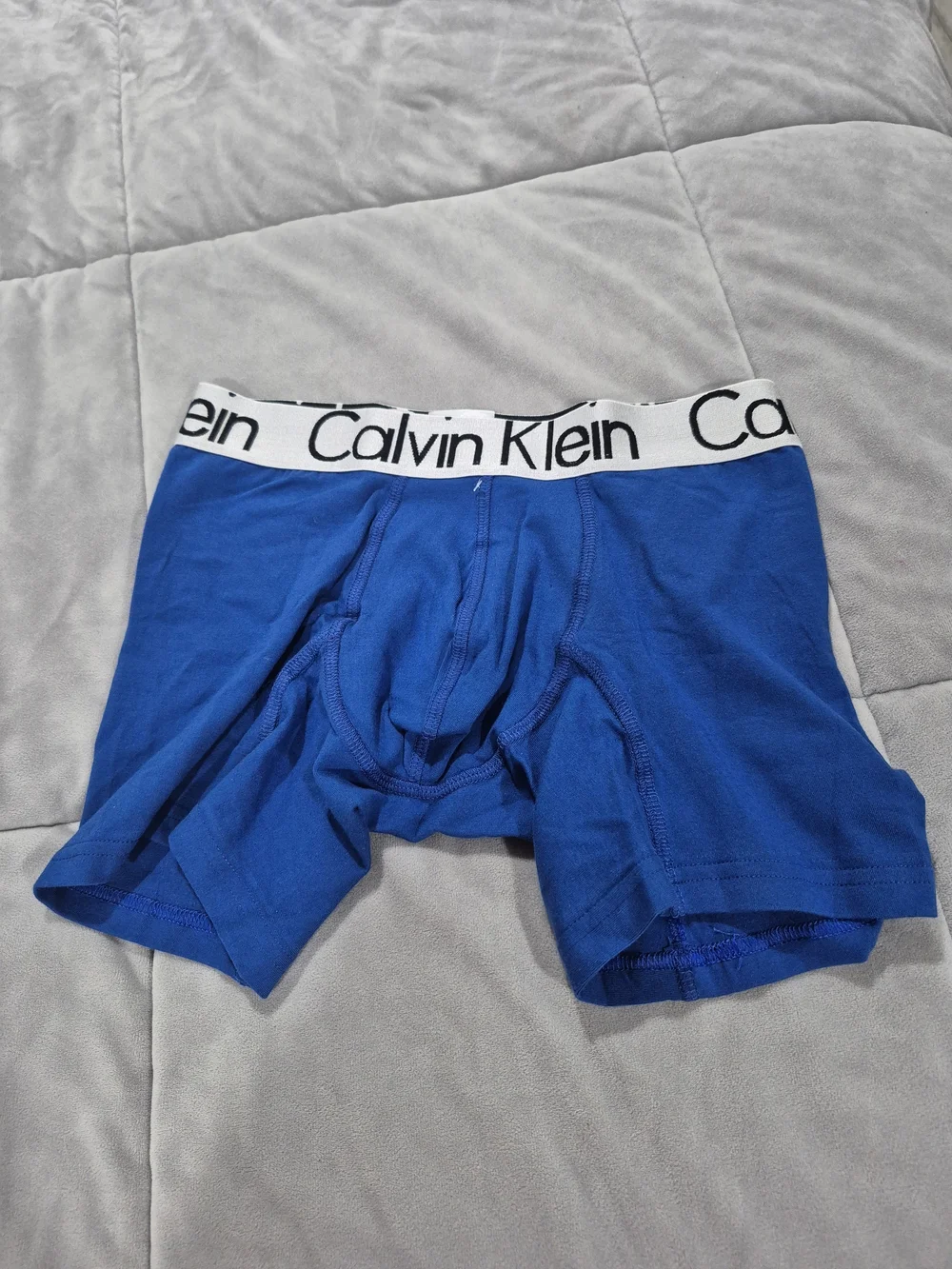 Calvin Klein Men’s Cotton Stretch Boxer Briefs – Navy & Gray Pack - Picture 4 of 8